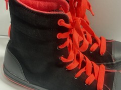 Converse All Star Sneakers Neon Pink Black Hi Top Shoes Zip Back Size 5 Hi Rise