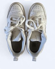 Nike Court Borough Low White Leather Low Top Lace-Up Kids 4.5Y BQ5448-100