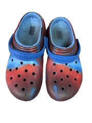 Crocs Classic LINED „Tie Dye“ Unisex Size J6 Multicolor Blue Liner