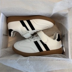 Toddler Shoe Size 11 White, Black Gum Sole Classic Soccer Sneaker, Easy Clean