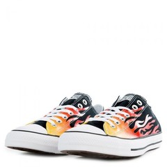 CONVERSE ALL STAR OX LOW FLAME UNISEX SNEAKERS YOUTH SHOES BLACK/RED SIZE 3 NEW