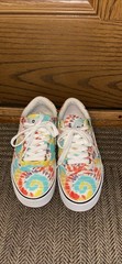 Airwalk Tie-Dye Multicolor Canvas Low Top Sneakers Lace Up Rubber Outsole Teens