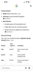 Nike Air Max Dn8 Low Top Mesh Breathable Sneakers Gray/Black 6.5Y