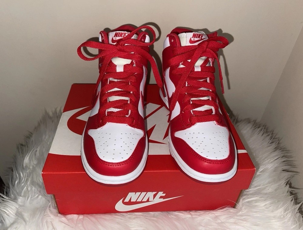 Nike Dunk High (GS) White/University Red – Big Kids Shoes (3.5 Y)