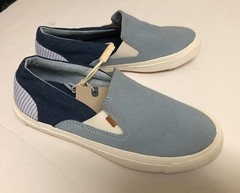 NEW ZARA BLUE FABRIC PLIMSOLLS CONTRAST COLORS COTTON SIZE USA 5.5 YOUTH