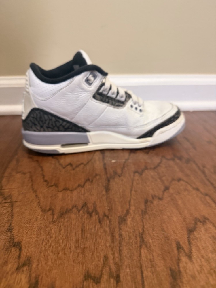 Air Jordan 3 Retro White Cement Sneakers Kids Size 5Y