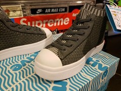 NATIVE Grey JEFFERSON 2.0 HIGH LITEKNIT Kids Sneakers Lace Shoes 7T US / 23 EUR