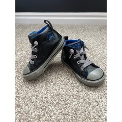 Converse Infant High Top Sneakers Black Blue Gray Size 6 Toddler Shoes
