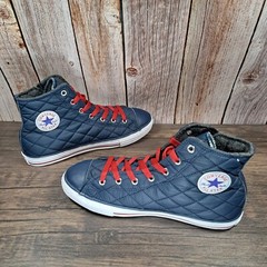 Converse Chuck Taylor CT Side Zip Hi Nighttime Navy Quilted Sneaker Junior Sz 6