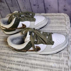 Nike Dunk Low Olive And Leapord DX9282-100y Youth 4.5. Excellent