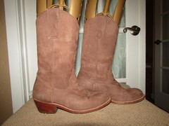 Mexico Brown Suede Leather Cowboy Cowgirl Western Boots Youth size 2.5