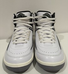 Nike Air Jordan 2 Mid Top Leather Basketball Sneakers 6.5Y White Gray Red