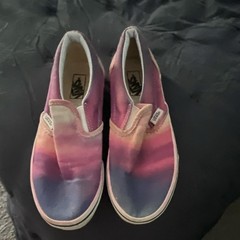 VANS Classic Slip-On Tie Dye Youth 2.5 Pink Purple Blue Yellow Casual Shoes