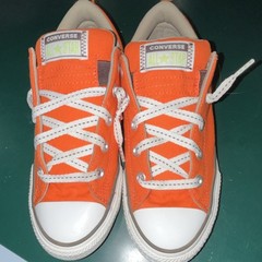 Converse All Star Sneakers Low Shoes Bright Orange Neon Sneaker Big Kid Sz 3