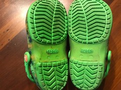 Shark & Octopus Green Semi-translucent Crocs Youth Sz J1