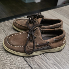 Sperry Intrepid Kids Leather Brown Boat Shoes Lace Up US 13M EU 31 UK 12.5