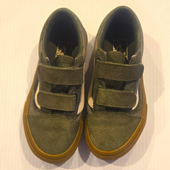 VANS Old Skool V Unisex Youth Kids Low Top Suede Hook & Loop Sneaker US 12.5