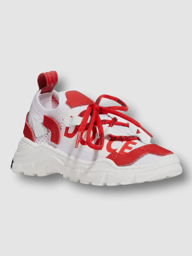 $545 Dolce & Gabbana White Unisex Kid’s Daymaster Mesh Sneaker Shoe US12.5/EU 30