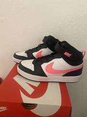 Size：3y （PS）Nike Court Borough Mid 2 Youth Black Pink Sneakers CD7783-005