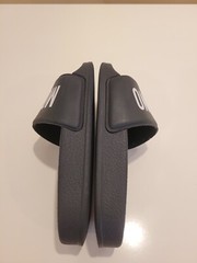 Moschino black pool slides slippers with white logo size 29-30EUR/11.5-12.5US