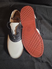 School Issue Youth Upper Class Saddle Oxfords Blk/WHT Leather US 9.5