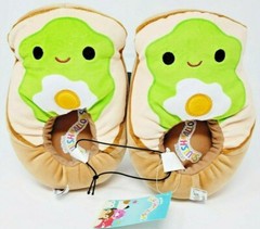 NWT Squishmallows Green Sinclair Avocado Toast Kids Size 13-1 Plush Slippers