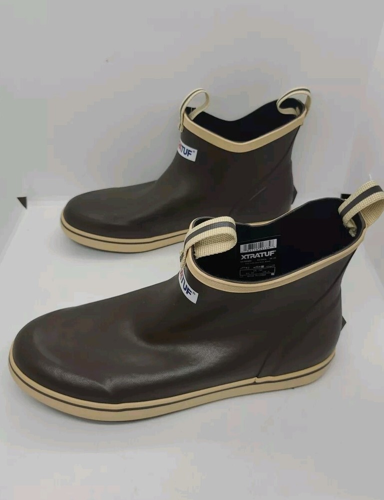 NEW XTRATUF Kids Ankle Waterproof Deck Boot – Brown Size 7M