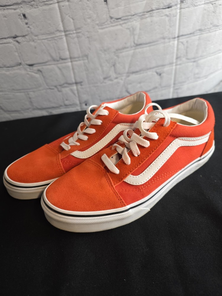 Orange White Vans Old Skool Trainer Kids 6, Can Fit Adult Womens US 7 Very Clean