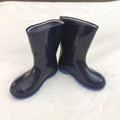 Navy Blue Kids Rubber Rain Boots Made in Canada Size 7-8 Waterproof Lug Sole