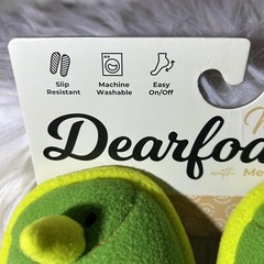 Dearfoams Memory Foam Dinosaur Kids Green Slippers Size 2/3 NEW!