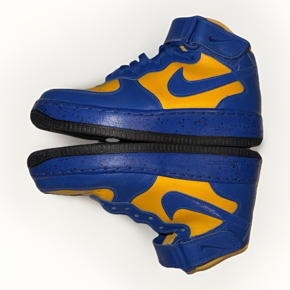 Nike Air Force 1 High HMK Custom Blue Yellow Youth 5.5 GS Boys Sneakers Workwear
