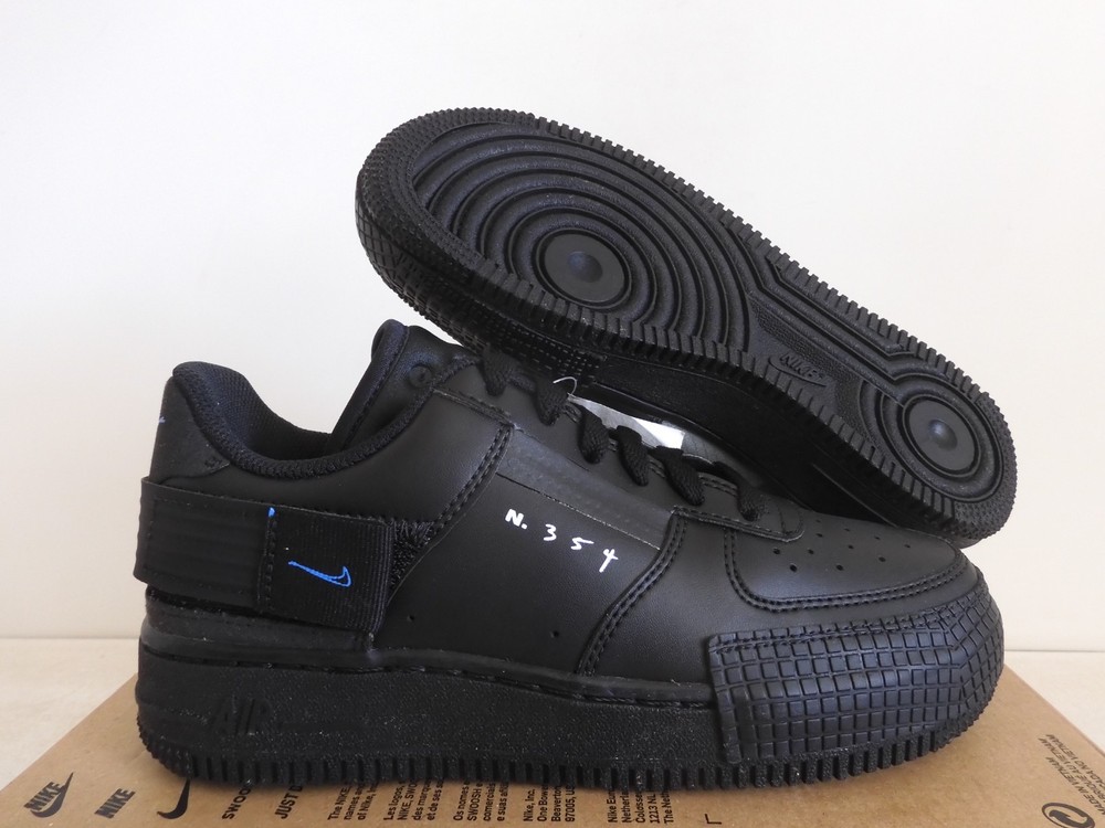 Nike Air Force 1 Type (GS) Black-Photo Blue-Platinum Tint Sz 4Y [BQ4793-002]