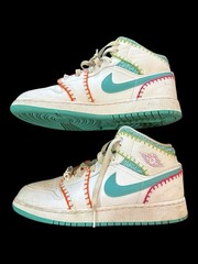 Nike Air Jordan 1 Mid SE White Washed Teal Rush Pink DM6218-100 Kids 6.5Y Shoes