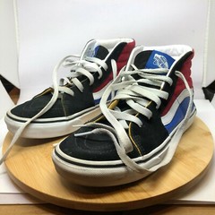 Vans Junior Size 5.0 Sk8-Hi Canvas Suede – Red White Blue Black READ DESCRIPTION