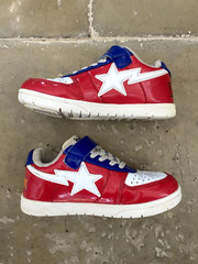 A Bathing Ape BAPE STA Shark Low – Red/Blue/White – Size US 13Y – Rare Colorway