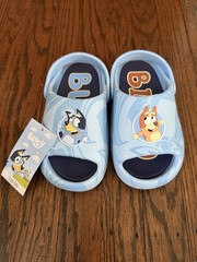 Bluey & Bingo Toddler Blue Sandals Slides Water Shoes Size 12 NWOB Clogs Straps