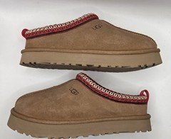 Ugg Tasman Kids Size 3 Chestnut With Red Trim