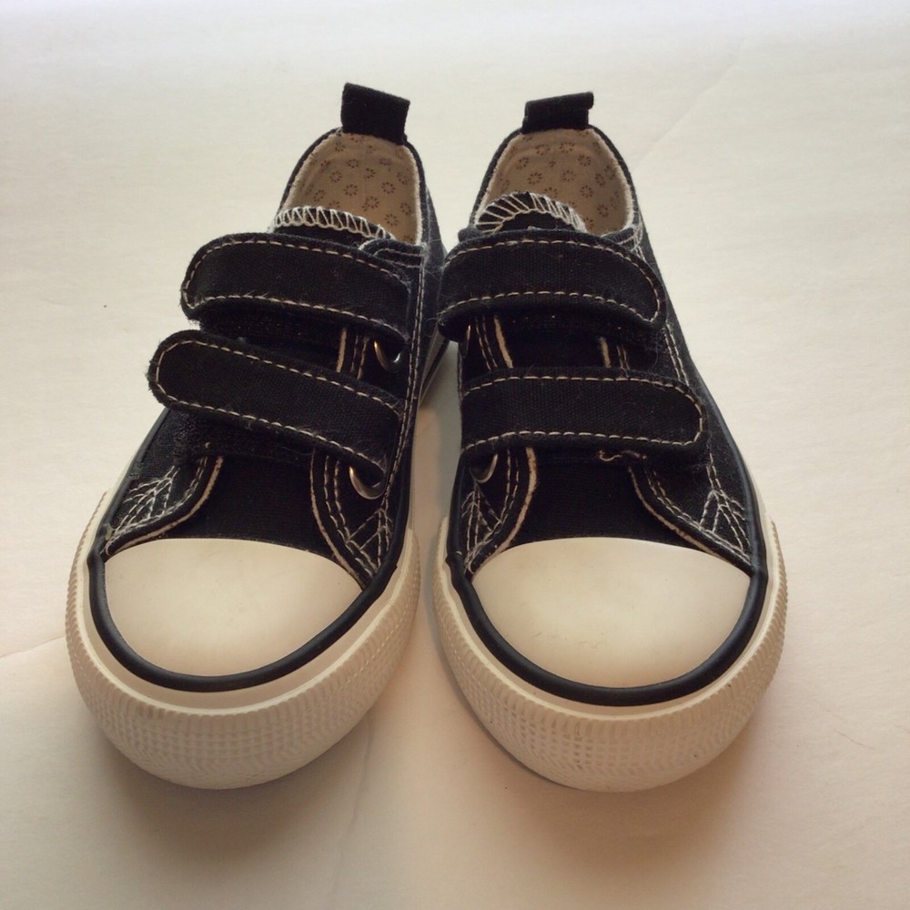 Wee Step sneakers black white size 7 toddler canvas retro classic school play