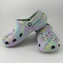 Crocs Classic Marbled Clogs Purple Mint Green Yellow Size Juniors J 3 No Defects