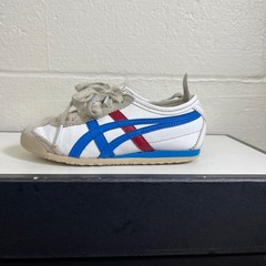 Onitsuka Tiger Mexico 66 White Blue Red Leather Sneaker Shoes Kids K10 US/27 EU