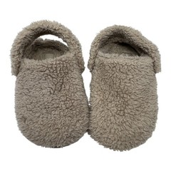 🔥Crocs Classic🤎 Fuzz-Mania Clogs Mushroom Tan Faux Fur mule Slippers Kids C12