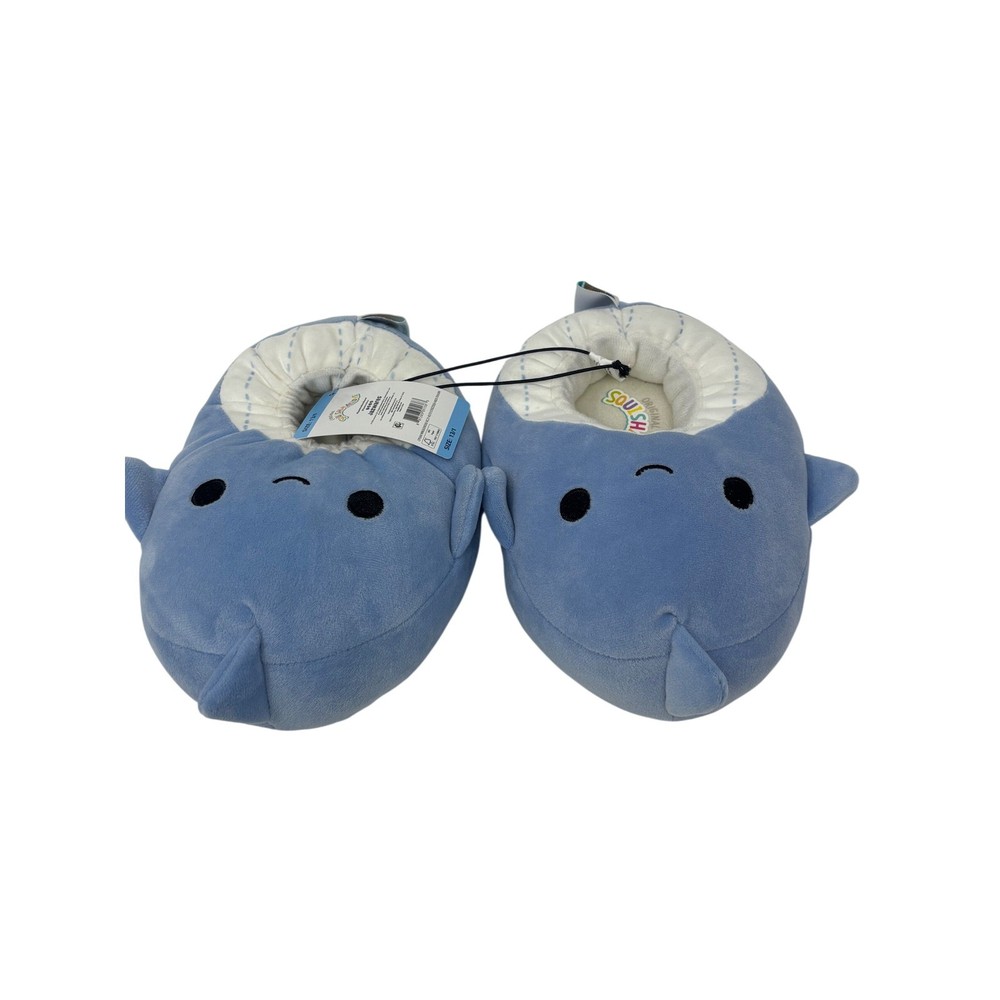 Squishmallows Gordon the Shark Blue Plush Slippers Kids Size 13/1 New With Tags