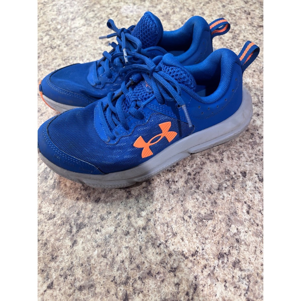 Under Armour Assert 10 Kids Running Shoes Blue Orange 3026182-401 Size 4Y