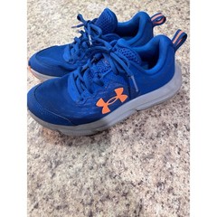 Under Armour Assert 10 Kids Running Shoes Blue Orange 3026182-401 Size 4Y