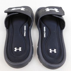 Under Armour Ignite V Slide Sandals Black Youth Size 2 Heatgear Footbed 4D Foam