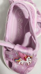 Selfanie Pink Unicorn Hook & Loop Sandals Stars Pattern Kids US 4 Fabric