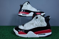 Jordan Dub Zero Shoes Youth Size 6Y White Black Red Laser Patent DV1360-162