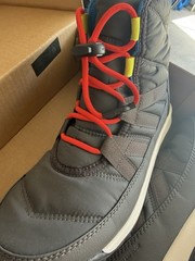 Sorel Whitney II Puffy Mid Waterproof Boots Grey Blue Red NY3903-093 Kids Size 6