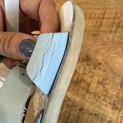 Sun San Salt Water Blue Surfer Sandals Size 3 Unisex Boy Girl Split Leather