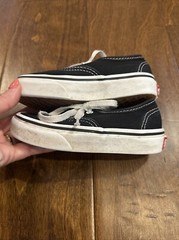 Vans Classic Authentic Canvas BLACK/WHITE Toddler Size 10.5
